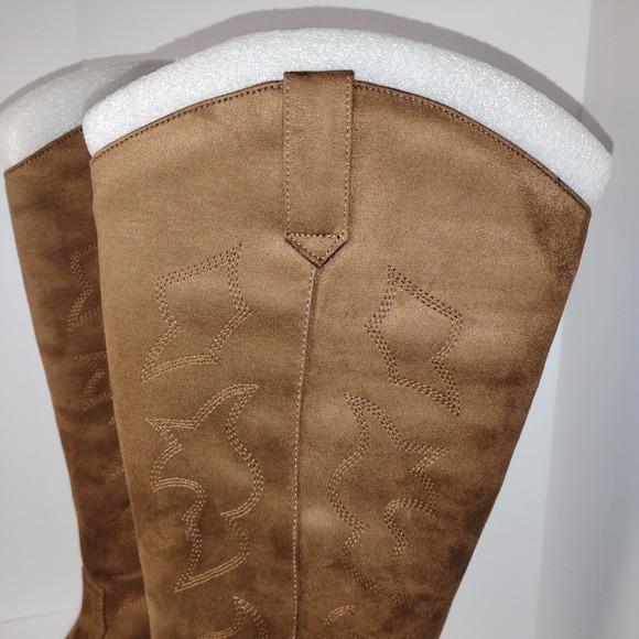 Soda Zahara Boots Tan Western Size 9 Cowgirl Rodeo Tall Knee High - Picture 13 of 16